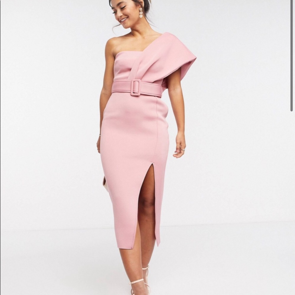 ASOS Midi one shoulder belted dress reserved for @andreajp325